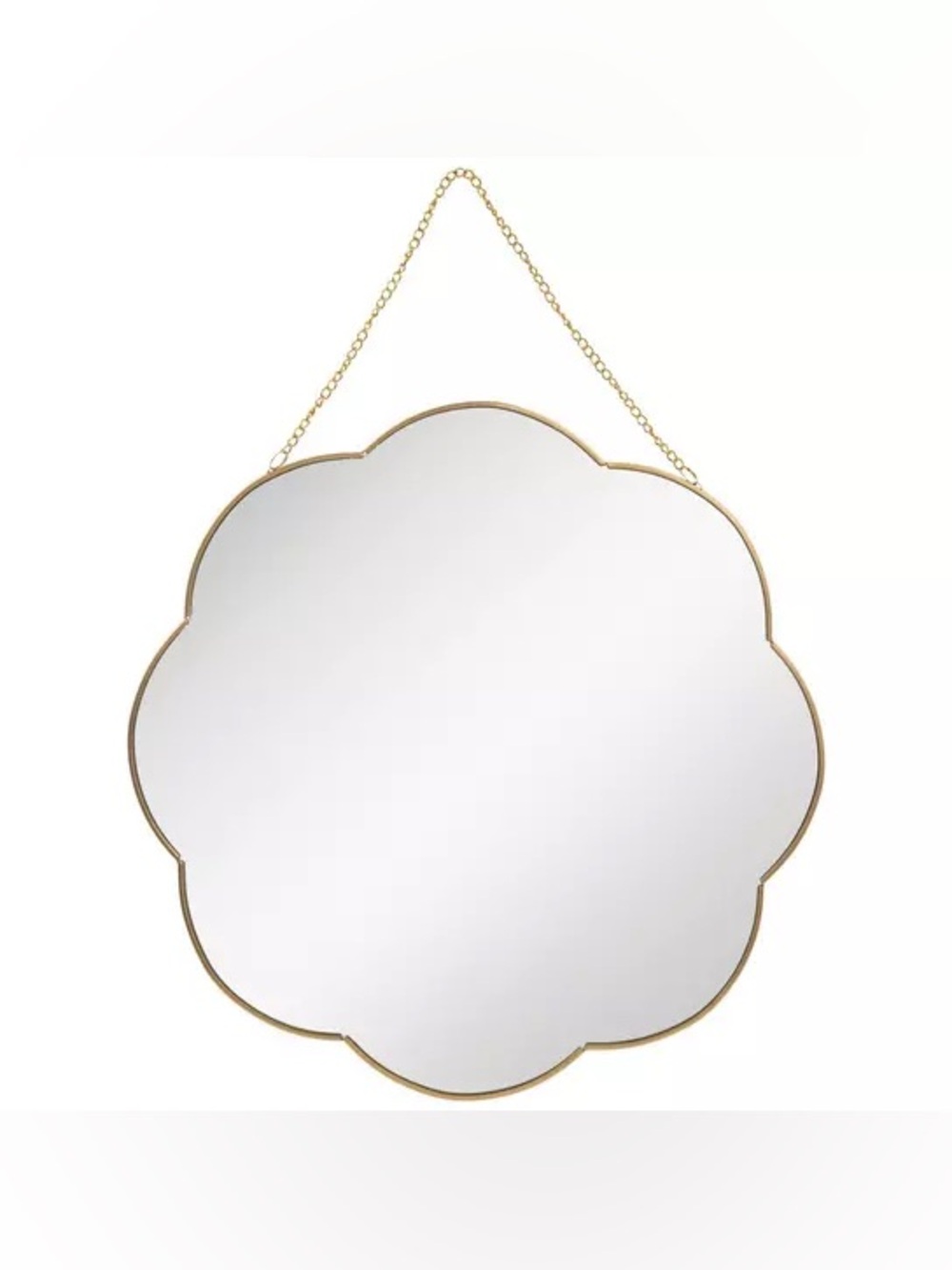 Gold Scalloped Metal Wall Mirror